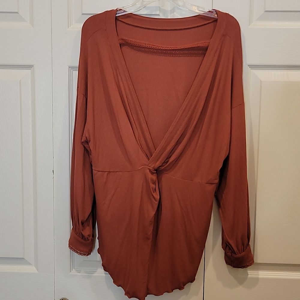 Free People Rust Blouse Sz XS